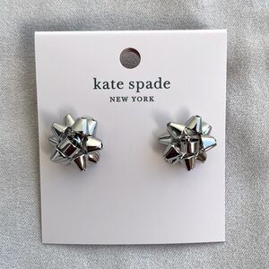 Kate Spade Bourgeois Silver Bow stud earrings - NWT